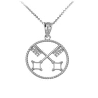 Saint Peter's Keys of Heaven Pendant Necklace in Sterling Silver