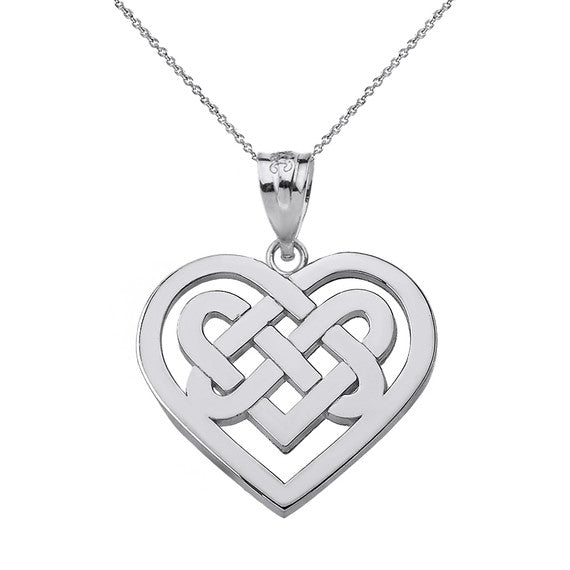 Gold Diamond Irish Celtic Triquetra Trinity Knot Pendant Necklace (Available in Yellow/Rose/White Gold)