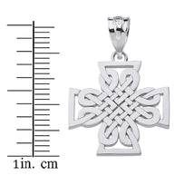 Gold Woven Celtic Cross Pendant Necklace (Available in Yellow/Rose/White Gold)