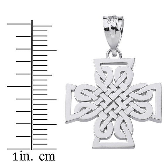 Gold Diamond Milgrain Irish Celtic Dara Knot Trinity Triquetra Pendant Necklace (Available in Yellow/Rose/White Gold)