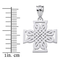 Gold Diamond Milgrain Irish Celtic Dara Knot Trinity Triquetra Pendant Necklace (Available in Yellow/Rose/White Gold)