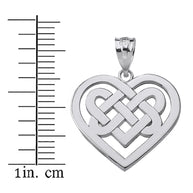 Solid Gold Celtic Knot Woven Heart Pendant Necklace (Available in Yellow/Rose/White Gold)