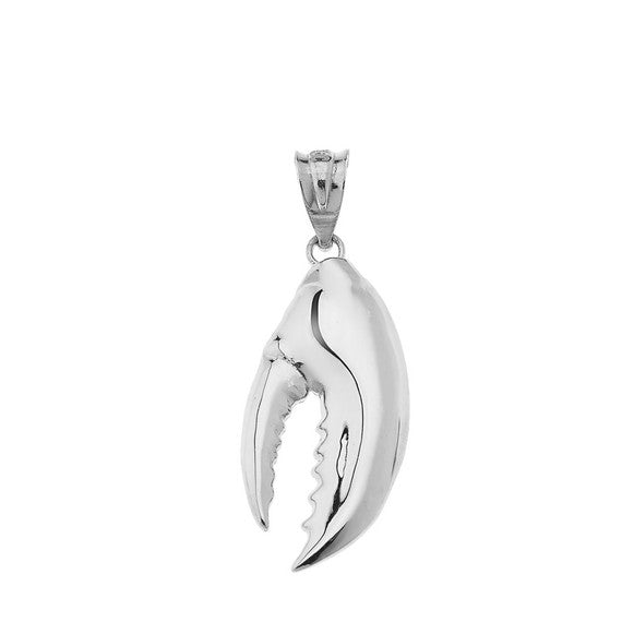 .925 Sterling Silver Lobster Claw Pendant Necklace