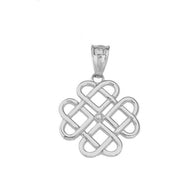 Gold Woven Celtic Hearts Pendant Necklace (Available in Yellow/Rose/White)