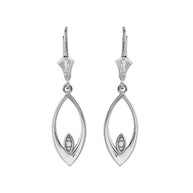 Filigree Two-Tone Diamond Teardrop Leverback Earrings (Available in Yellow/Rose/White Gold)