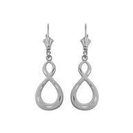 Gold Satin Finish Infinity Leverback Earrings (Available in Yellow/Rose/White Gold)