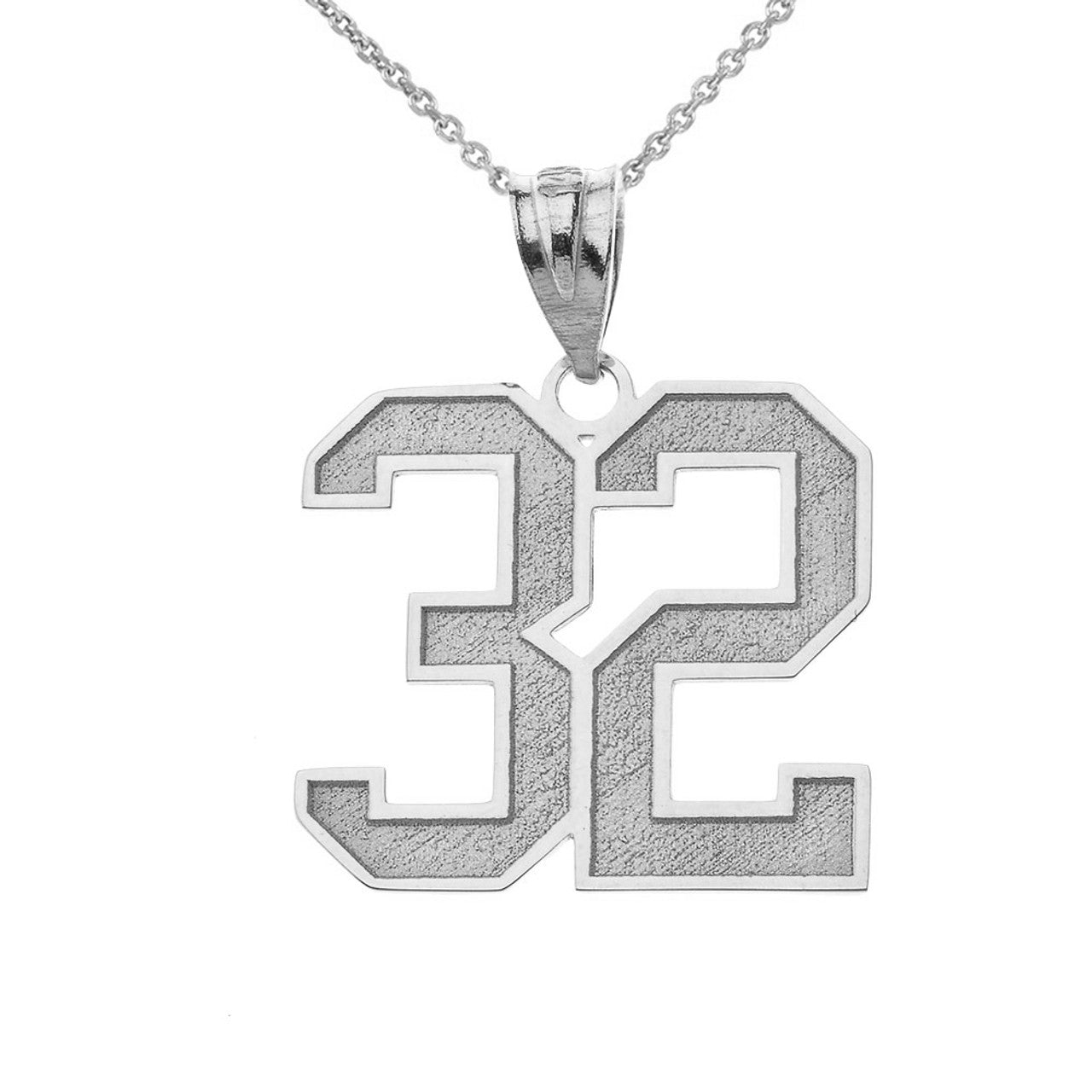 .925 Sterling Silver Personalized Jersey Name & Number Engravable Pendant Necklace