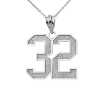 .925 Sterling Silver Personalized Jersey Name & Number Engravable Pendant Necklace