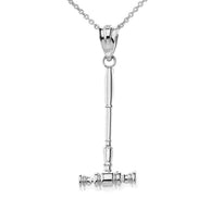 Judge Auctioneer Gavel Pendant Necklace in Sterling Silver