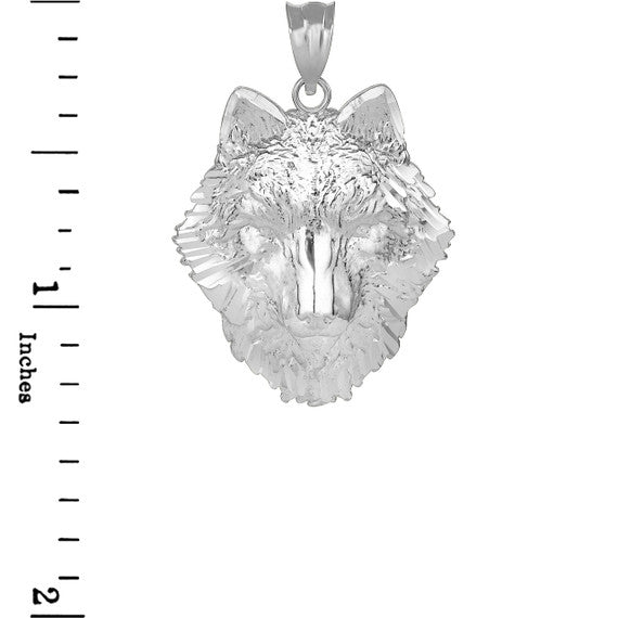 Solid Gold Wolf Head Pendant Necklace(Available in Yellow/Rose/White Gold)