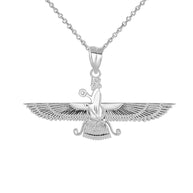 Gold Faravahar Persian Zoroastrian Pendant Necklace (Available in Yellow/Rose/White Gold)