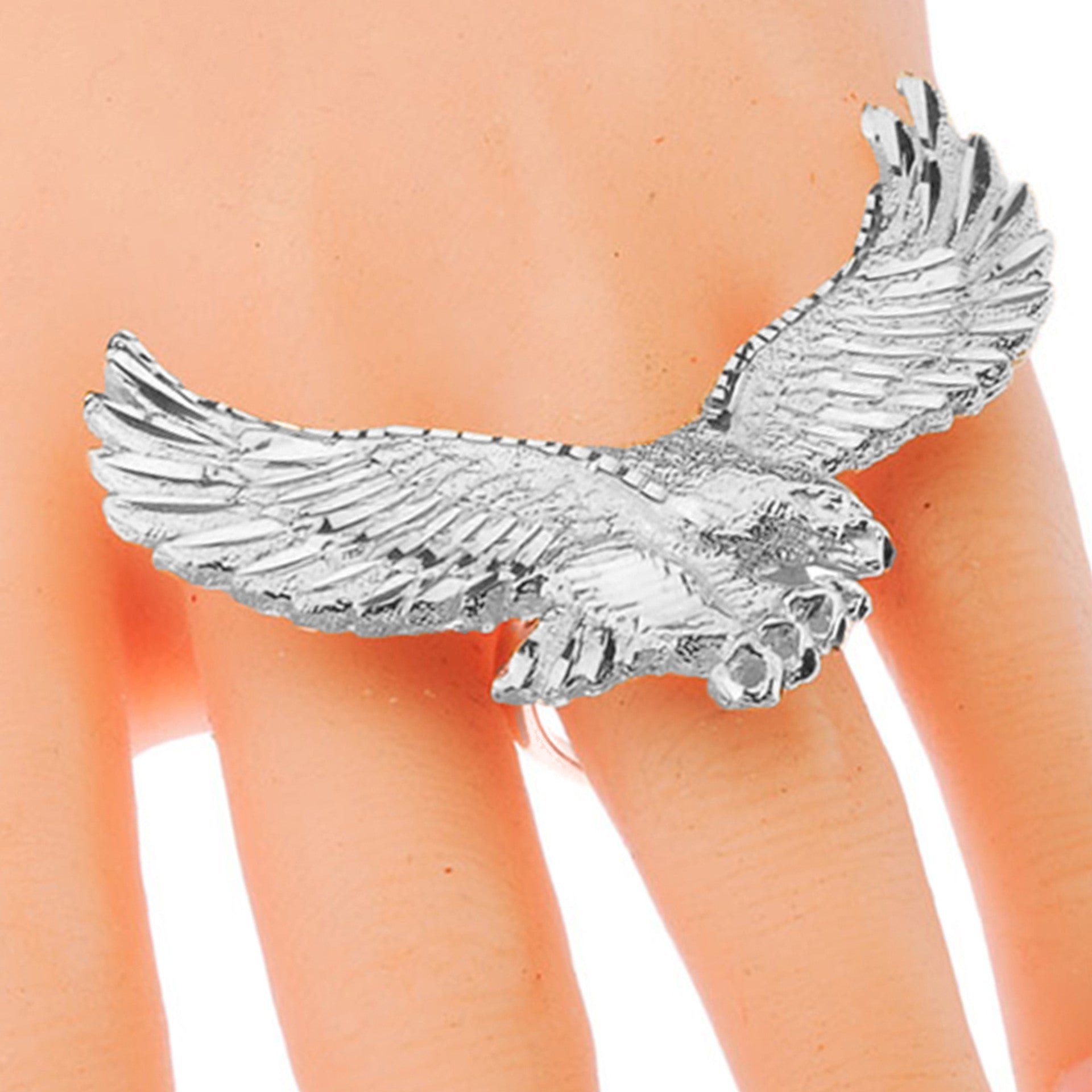 .925 Sterling Silver Flying Eagle Ring