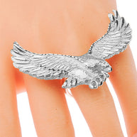 .925 Sterling Silver Flying Eagle Ring