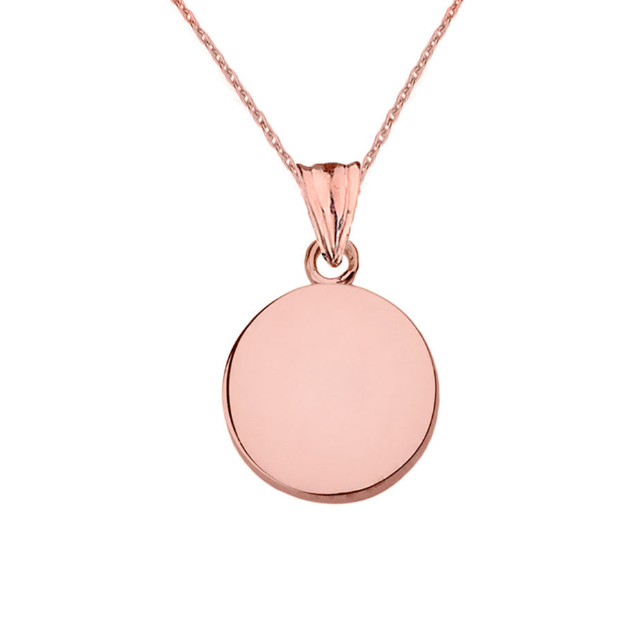 10K/14K Gold Medallion Necklace (Available in Yellow Gold, Rose Gold, White Gold)