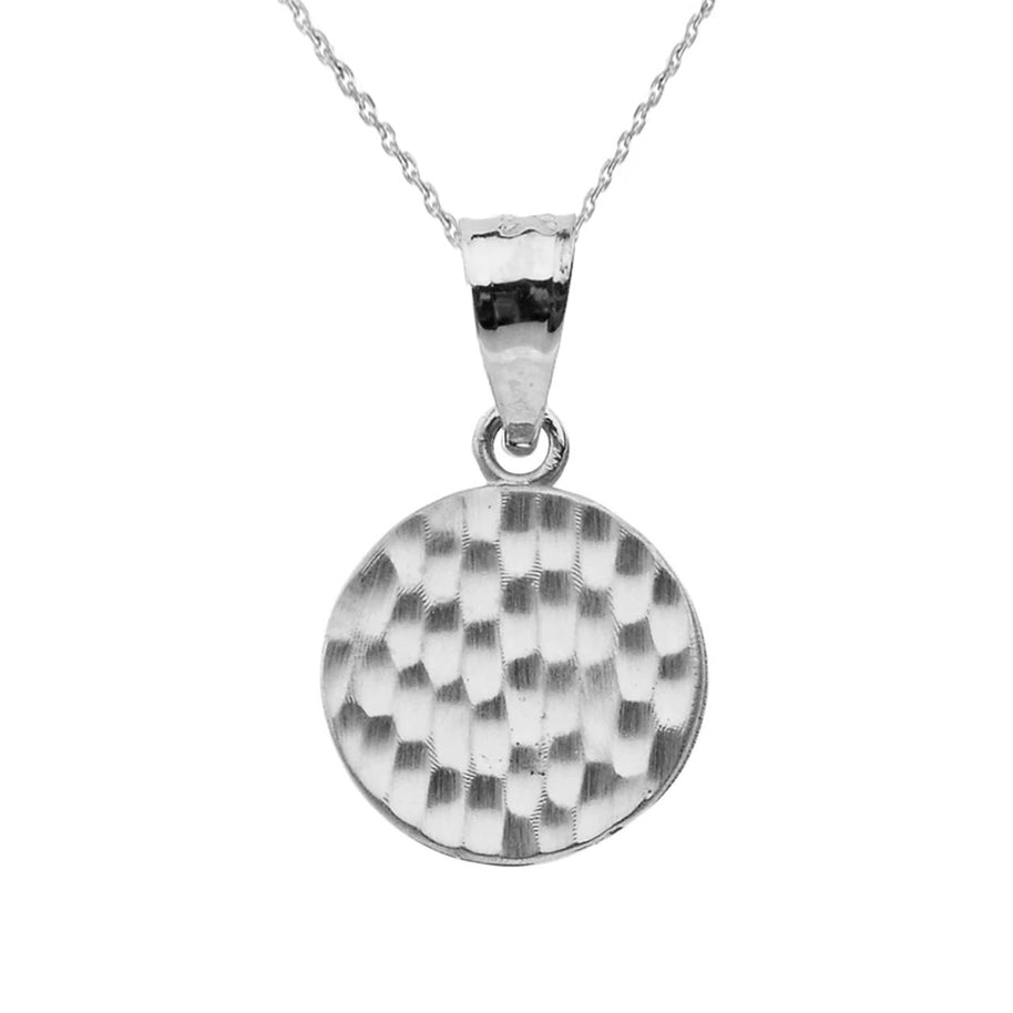 Hammered Gold Medallion Necklace (Available in Yellow Gold, Rose Gold, White Gold)