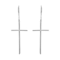 Dangling Dainty Sterling Silver Cross Earrings