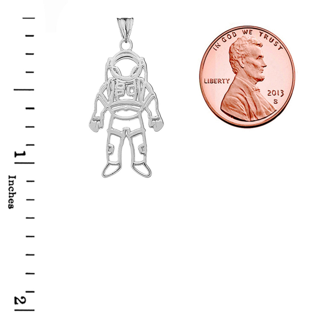 Astronaut Pendant Necklace In Sterling Silver