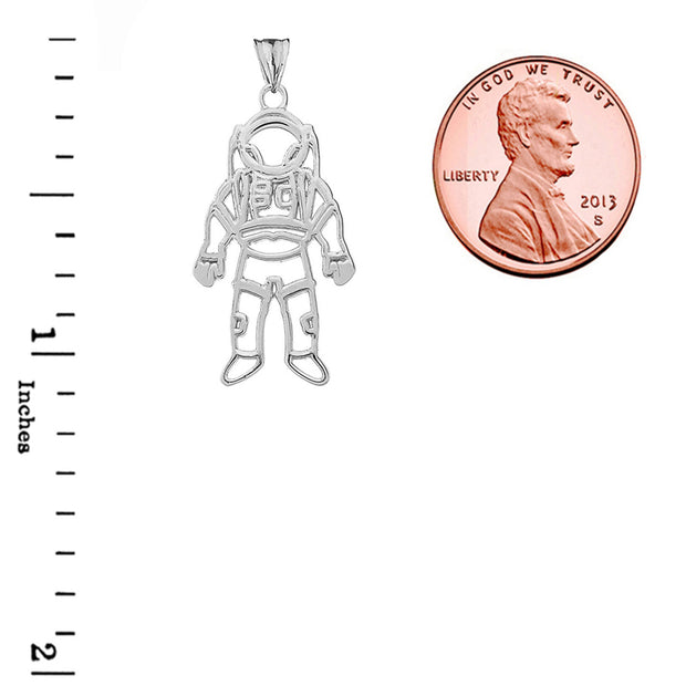 Astronaut Pendant Necklace In Sterling Silver