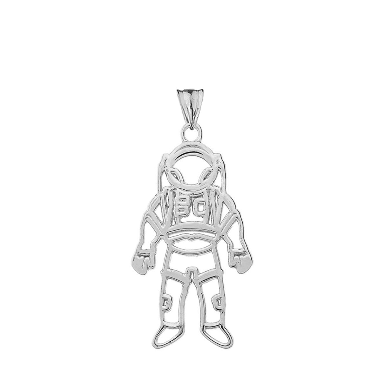 Astronaut Pendant Necklace In Sterling Silver