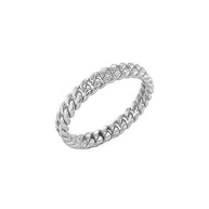3mm Silver Cuban Link Chain Ring