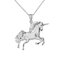 Gold Unicorn Pendant Necklace (Available in Yellow/Rose/White/Two Tone Gold)