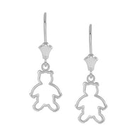 Dainty Teddy Bear Leverback Earrings(Available in Yellow/Rose/White Gold)