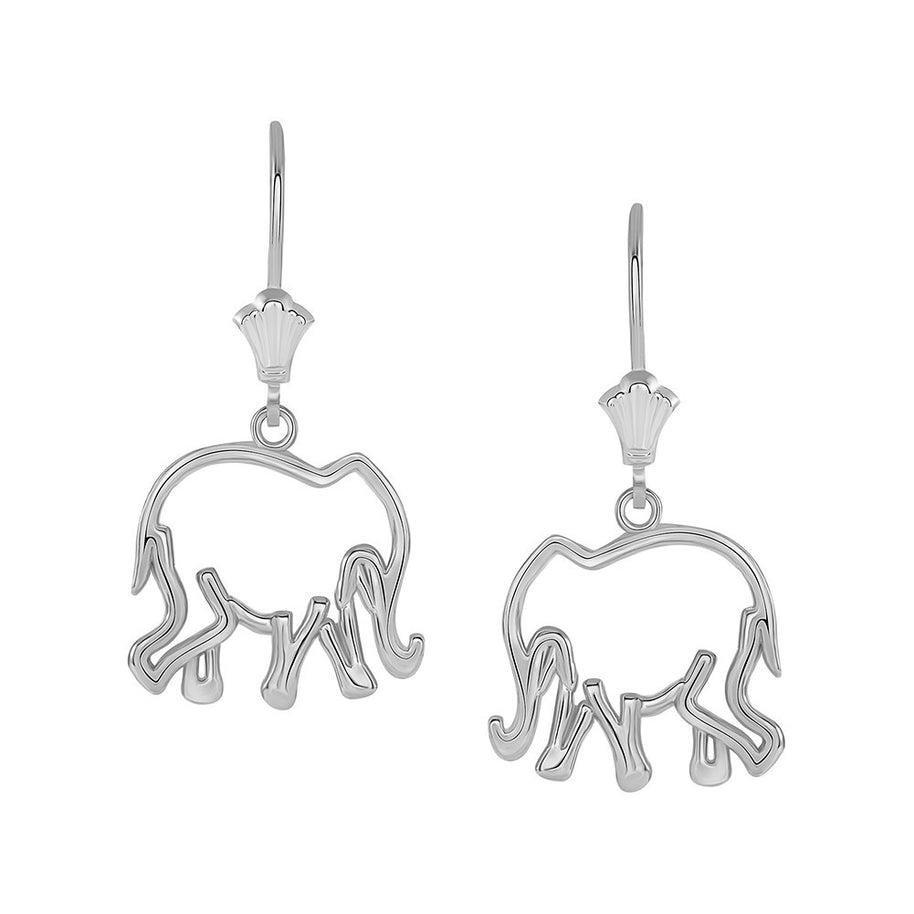 Gold Lucky Elephant Leverback Earrings (Available in Yellow/Rose/White Gold)