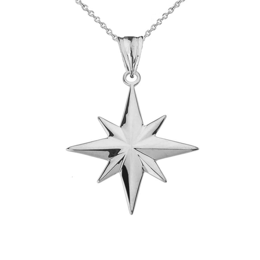 Solid Gold North Star Pendant Necklace (Available in Yellow/Rose/White Gold)