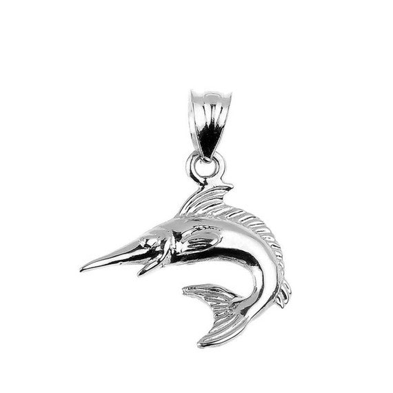 Gold Swordfish Charm Pendant(Available in Yellow/Rose/White)