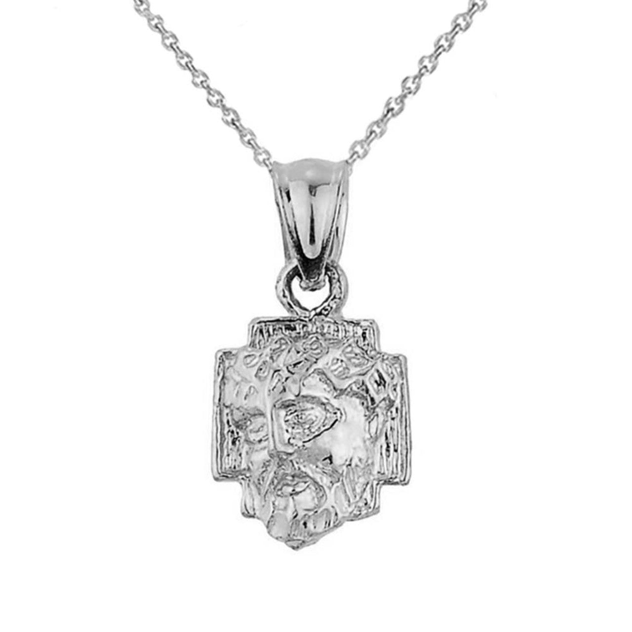 .925 Sterling Silver Jesus Face Pendant