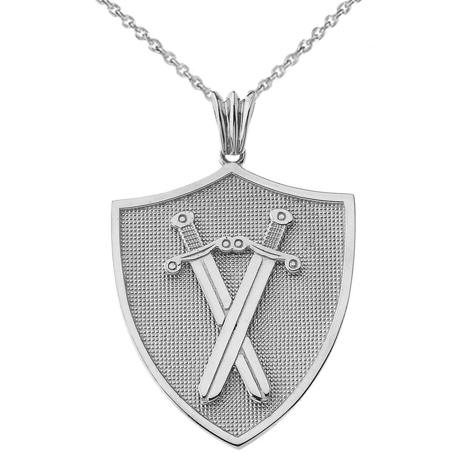 Protection Swords Shield in Sterling Silver