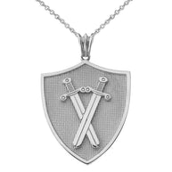Protection Swords Shield in Sterling Silver