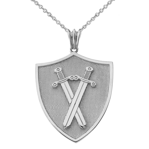 Protection Swords Shield in Sterling Silver