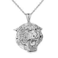 Gold Bold Jaguar Statement Pendant Necklace (Large)(Available In Yellow/Rose/White Gold)