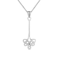 .925 Sterling Silver Shamrock Celtic Clover Knot Pendant Necklace
