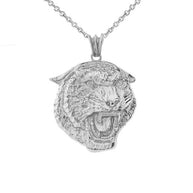 Solid Gold Bold Jaguar Statement Pendant Necklace (Available in Yellow/Rose/White Gold)