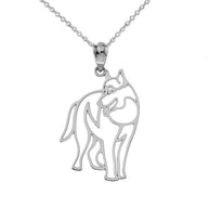 Solid Gold Wolf Cut Out Pendant (Available In Yellow/Rose/White Gold)