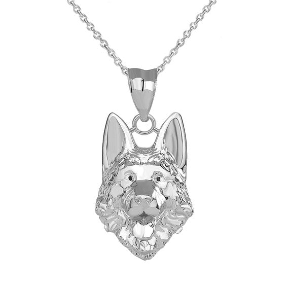 German Shepherd Head Pendant Necklace in Sterling Silver (Copy)