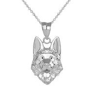 German Shepherd Head Pendant Necklace in Sterling Silver (Copy)