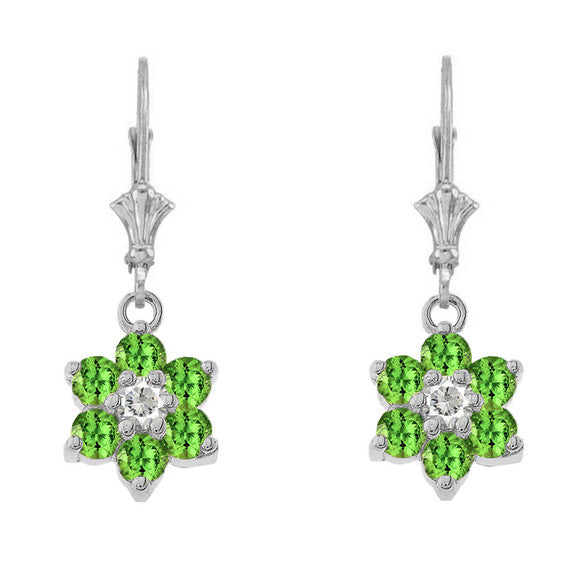 Dainty Milgrain Flower Personalized Birthstone Earring In 14K Gold