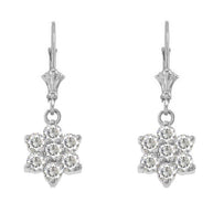 Dainty Milgrain Flower Personalized Birthstone Earring In Sterling Silver