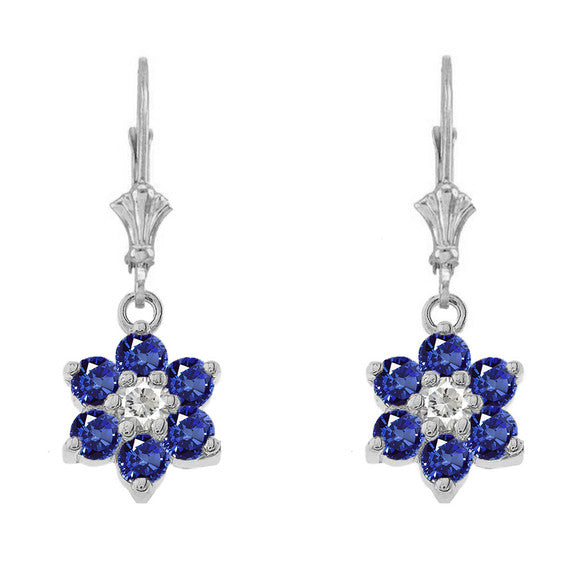 Dainty Milgrain Flower Personalized Birthstone Earring In Sterling Silver