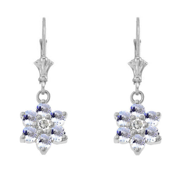 Dainty Milgrain Flower Personalized Birthstone Earring In 14K Gold