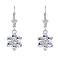 Dainty Milgrain Flower Personalized Birthstone Earring In 14K Gold
