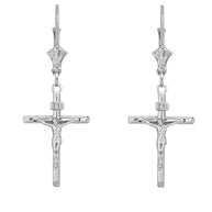 Gold Jesus Christ Cross INRI Crucifix Earrings(Available in Yellow/Rose/White Gold)