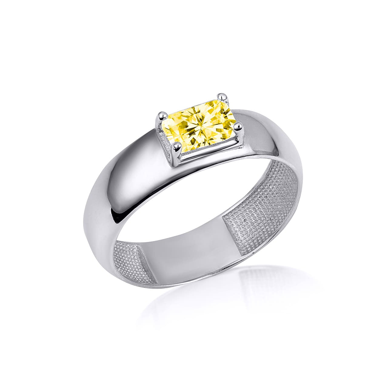 .925 Sterling Silver Radiant Cut Birthstone Ring