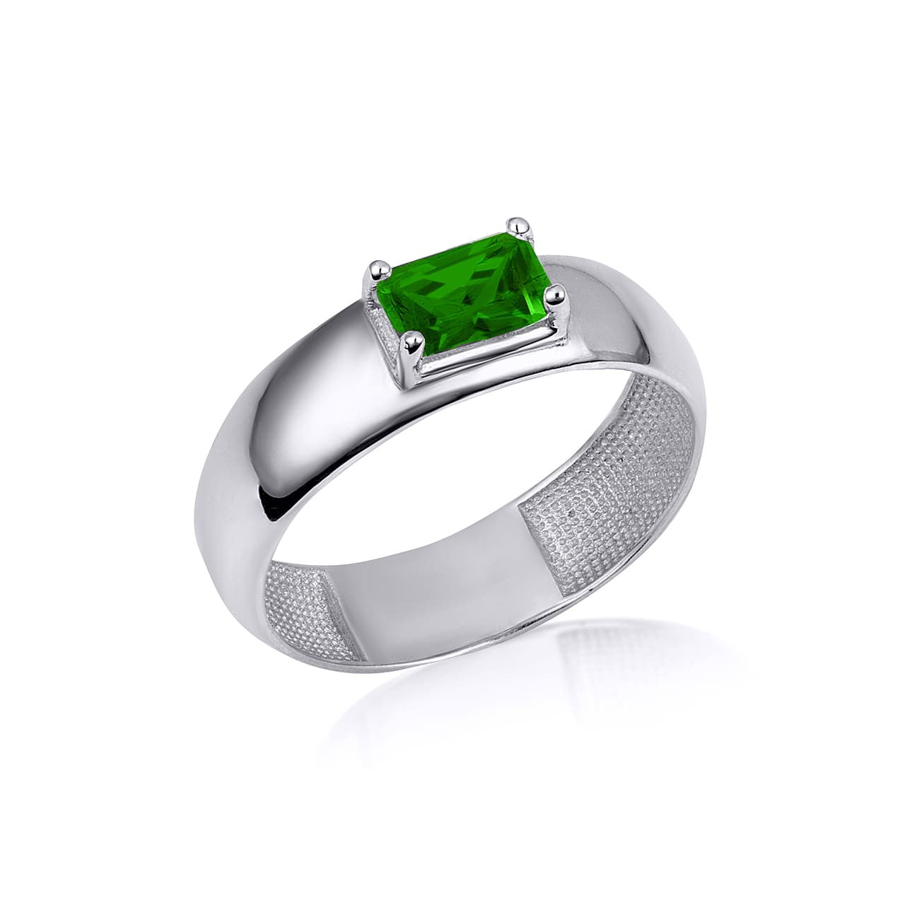 .925 Sterling Silver Radiant Cut Birthstone Ring