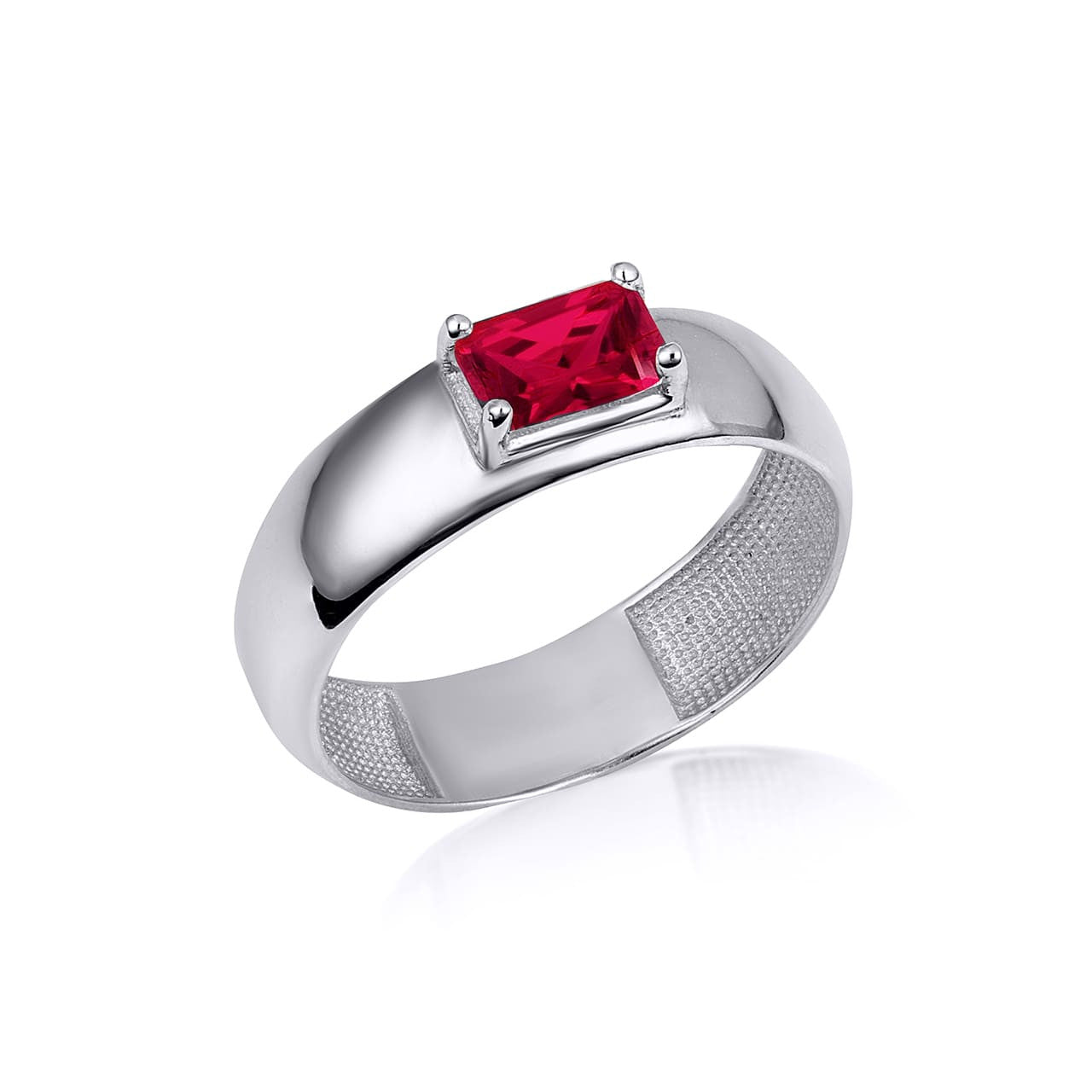 .925 Sterling Silver Radiant Cut Birthstone Ring