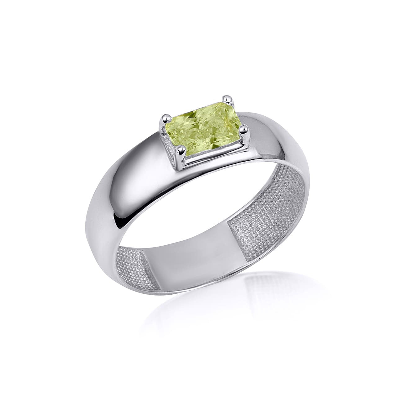 .925 Sterling Silver Radiant Cut Birthstone Ring