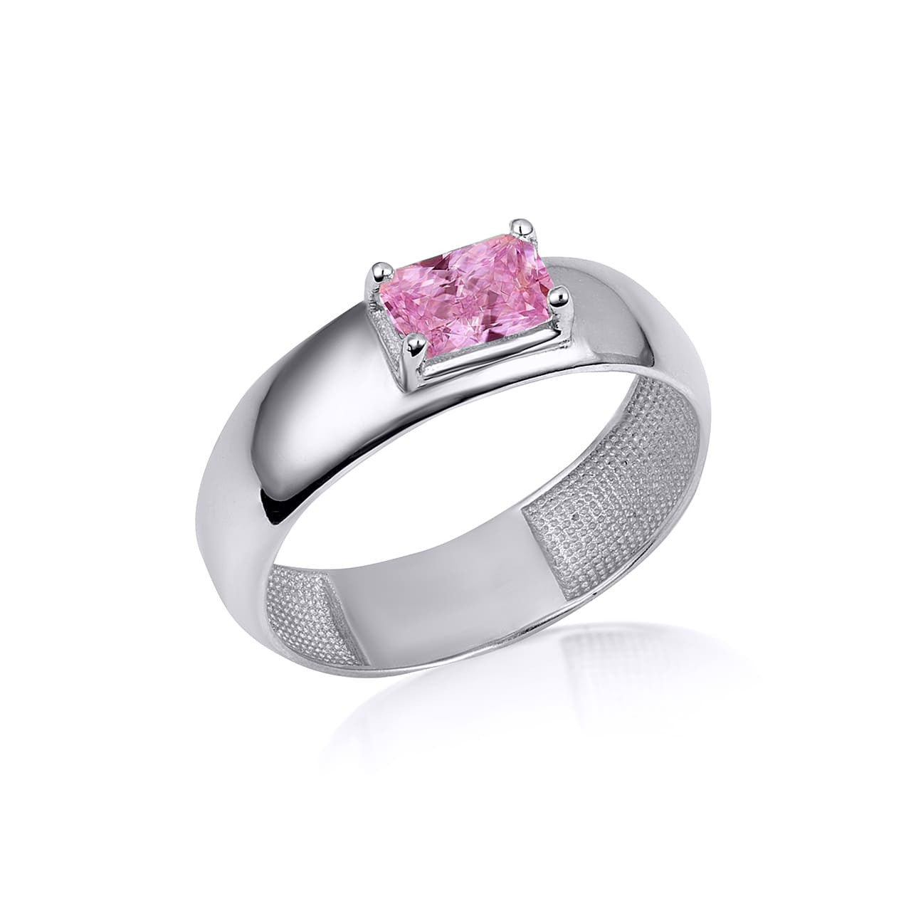 .925 Sterling Silver Radiant Cut Birthstone Ring